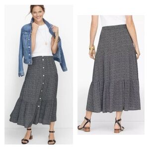Talbots Falling Lines Midi Skirt
